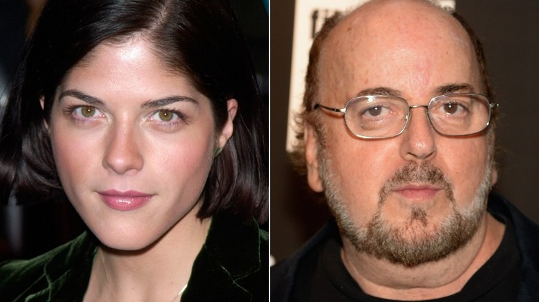 Selma Blair and James Toback in a split image
