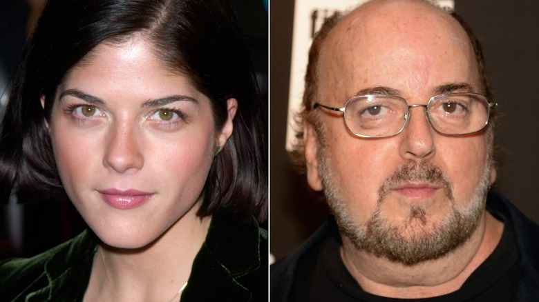 Selma Blair and James Toback in a split image