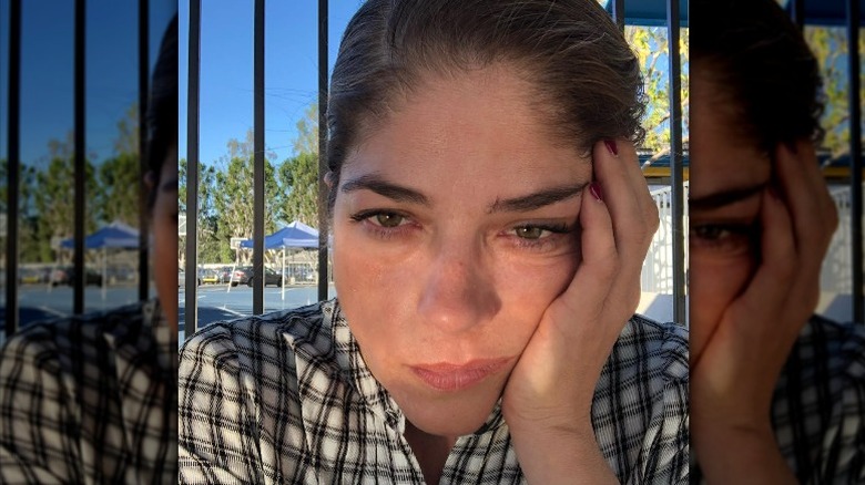Selma Blair looking sad
