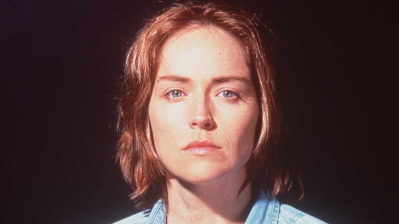 Sharon Stone looking sad