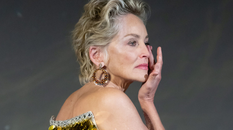 Sharon Stone crying