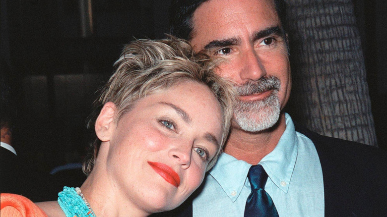 Sharon Stone and Phil Bronstein posing