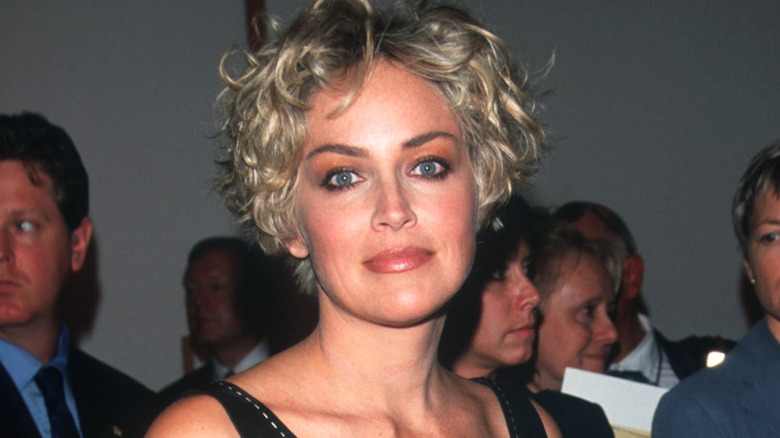Sharon Stone staring at the camera