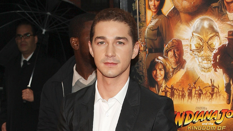 Shia LaBeouf posing in blazer