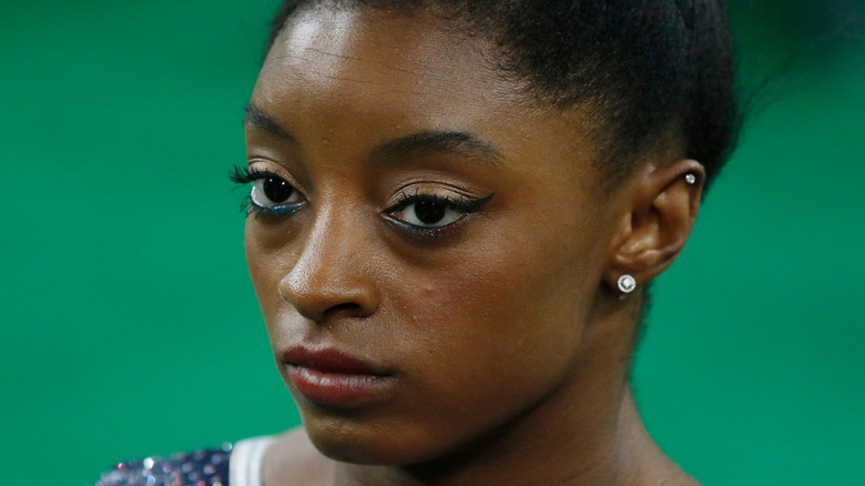 Simon Biles with focused expression