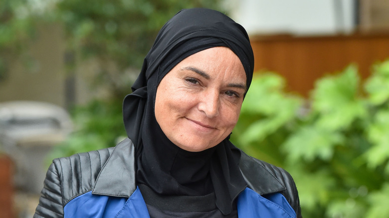 Sinéad O'Connor in a black hijab 