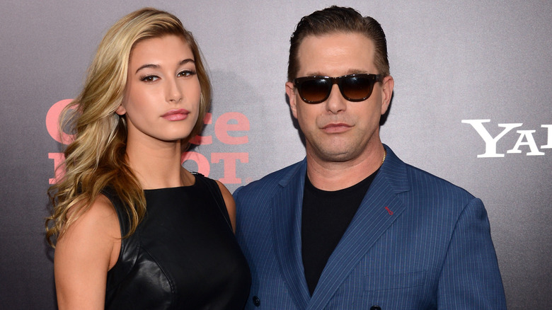Hailey Bieber posing with Stephen Baldwin
