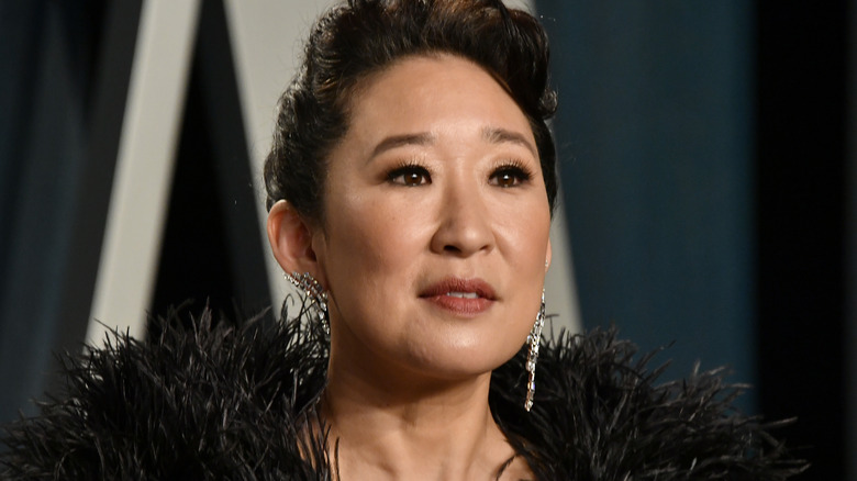 Sandra Oh looking stern 