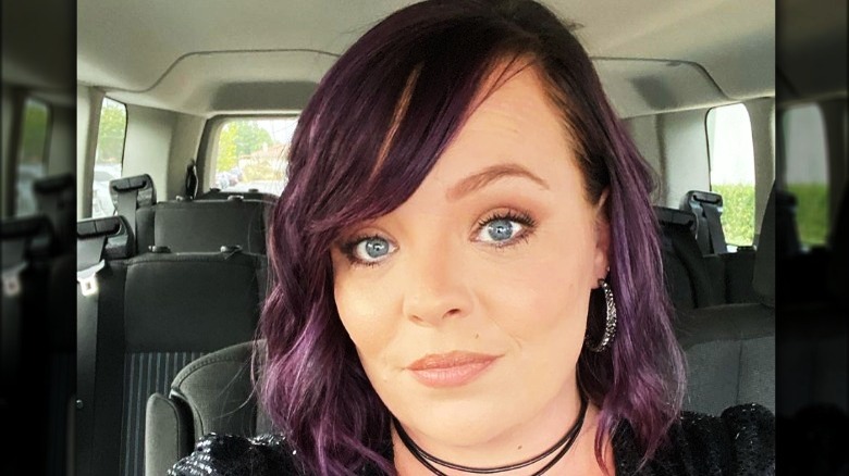 Catelynn Lowell purple hair selfie