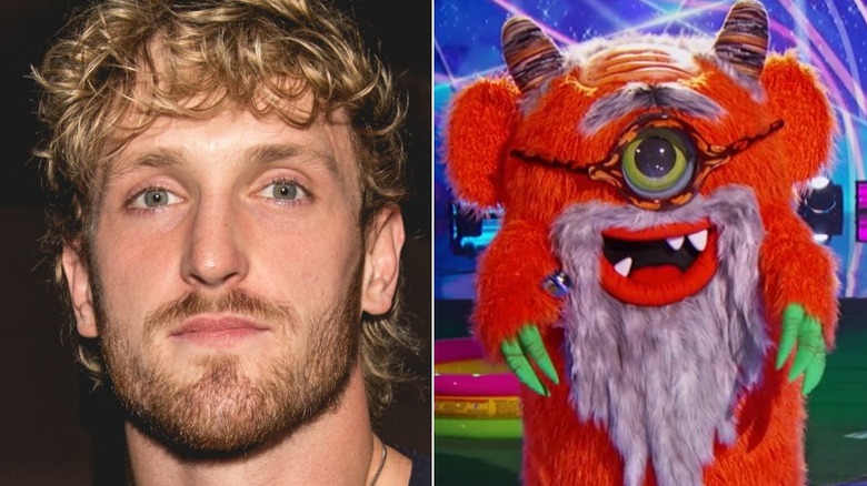 Logan Paul and Masked Singer's Grandpa Monster split image