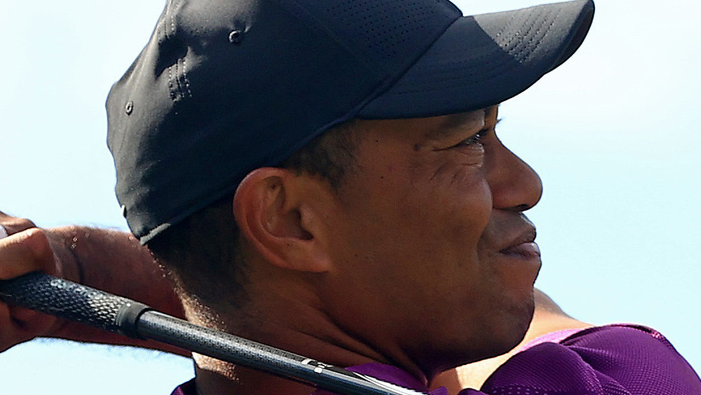 Tiger Woods swinging a golf club