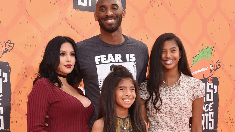 Vanessa, Kobe, Gianna, and Natalia Bryant smiling 