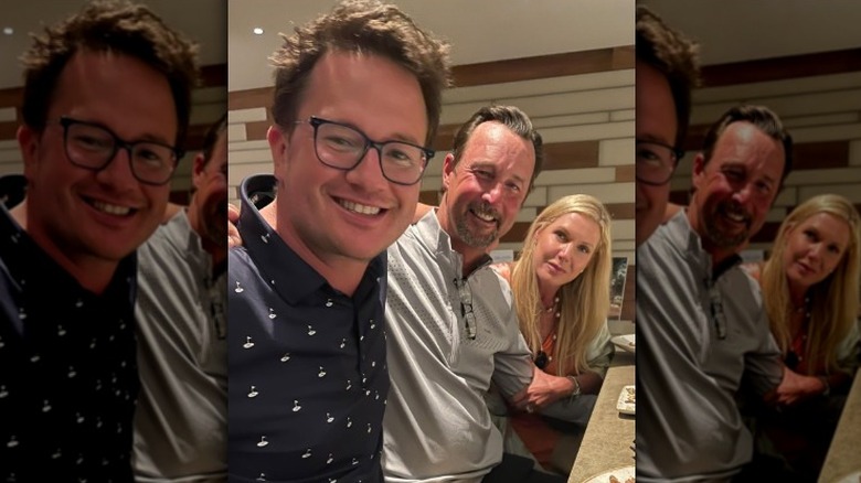 Tim and Stacy Wakefield pose with Mike Fichera