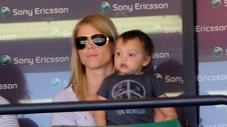 Elin Nordegren and her son at the Sony Ericsson Open