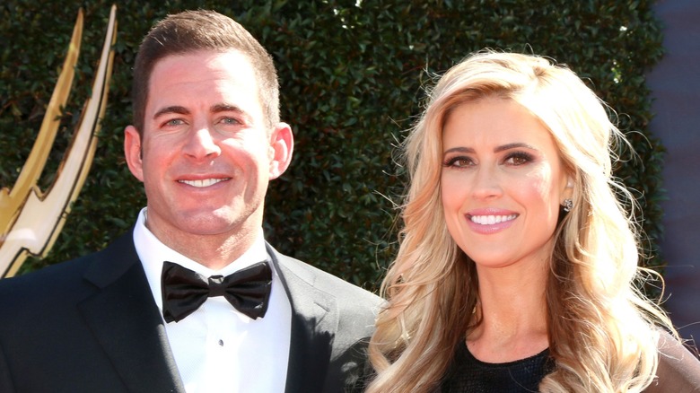 Tarek El Moussa and Christina Haack posing for photos