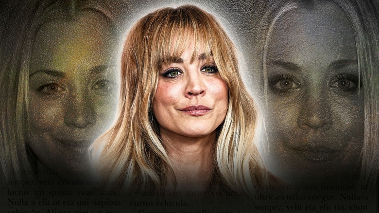 Three side by side photos of Kaley Cuoco