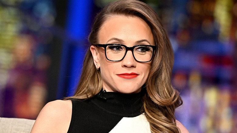 Kat Timpf on the set of "Gutfeld!"