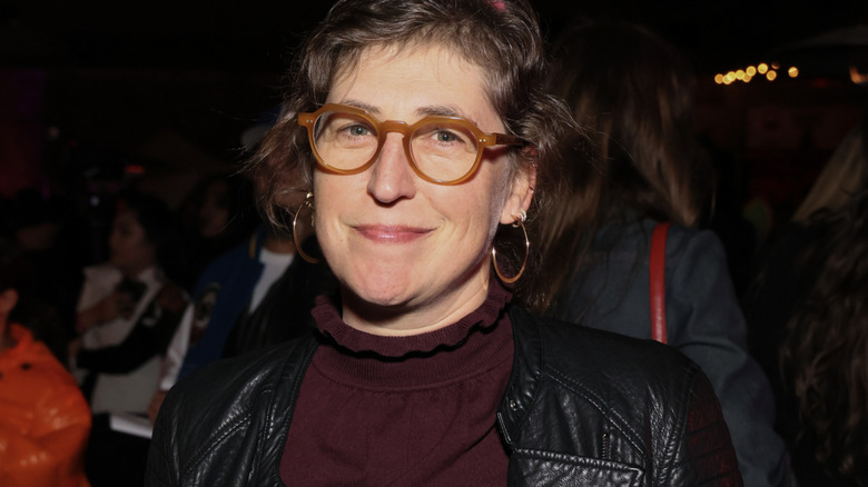 Mayim Bialik wearing glasses