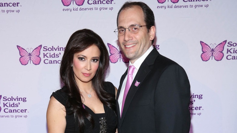 Julie Banderas and Andrew Sansone posing at the  the Fifth annual Solving Kids' Cancer Spring Celebration