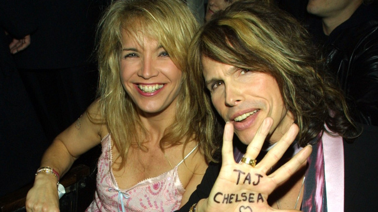Steven Tyler and Teresa Barrick smiling