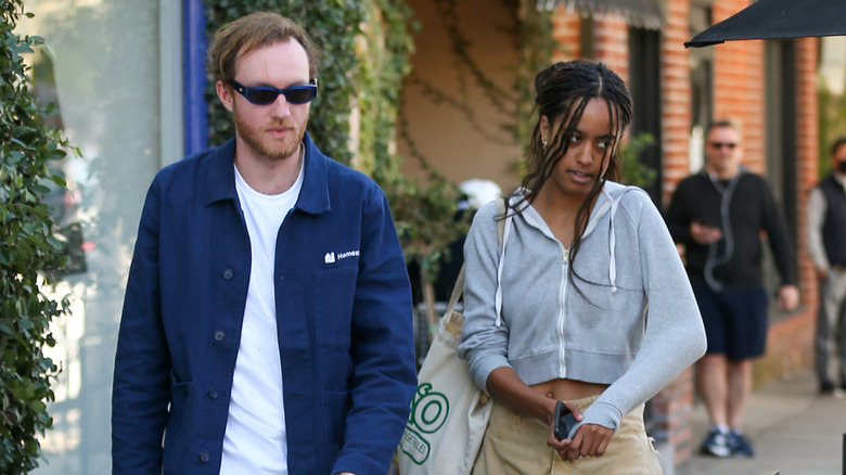 Malia Obama walking with a man in Los Angeles.