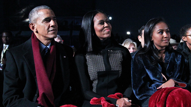 Barack, Michelle, and Sasha Obama