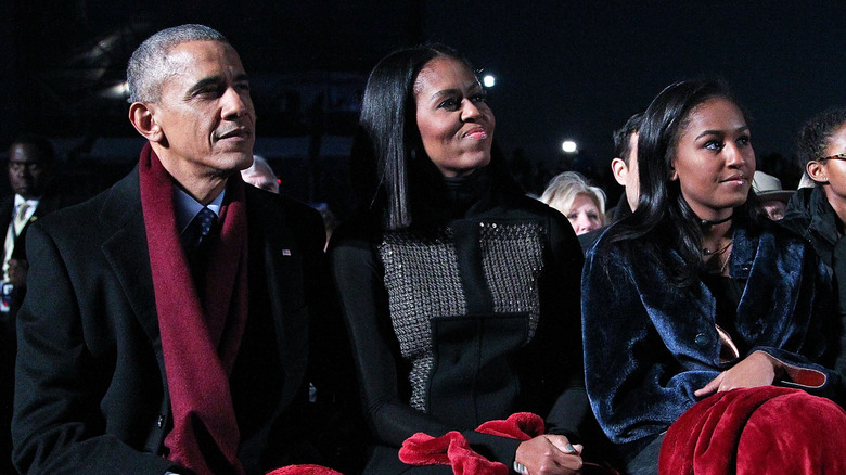 Barack, Michelle, and Sasha Obama