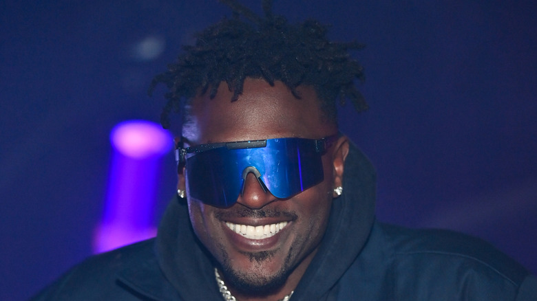 Antonio Brown wearing tinted sunglasses