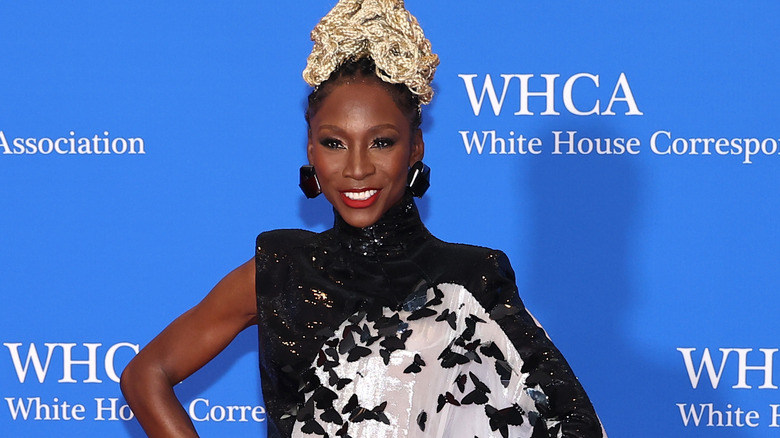 Angelica Ross posing on a red carpet