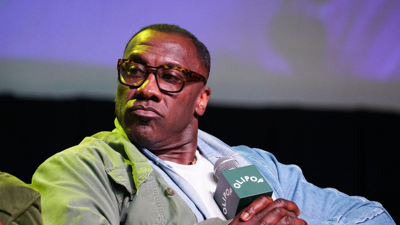 Shannon Sharpe wearing glasses