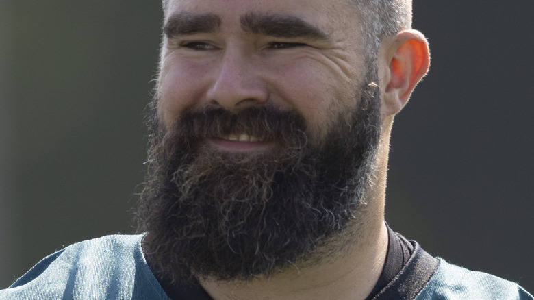 Jason Kelce practicing football