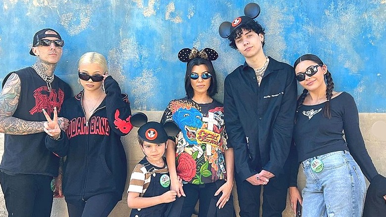 Barker/Kardashian family posing