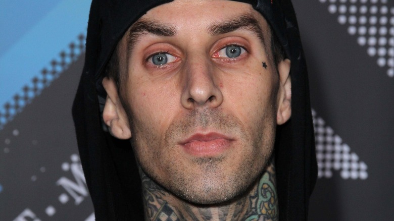 Travis Barker wearing hoodie