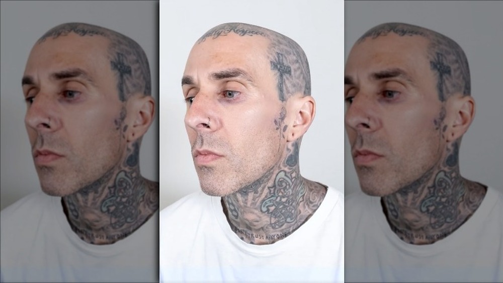 Travis Barkers Daughter Covered Up His Face Tattoos With TikToks Viral  Foundation