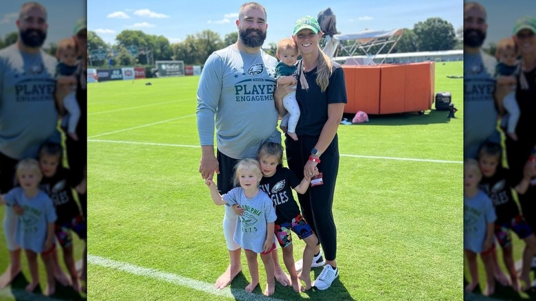 Jason Kelce, Kylie Kelce, and their three daughters