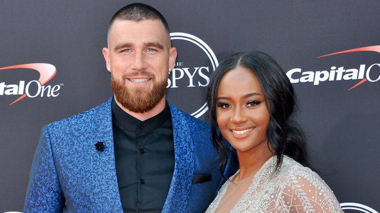 Travis Kelce on red carpet with Kayle Nicole