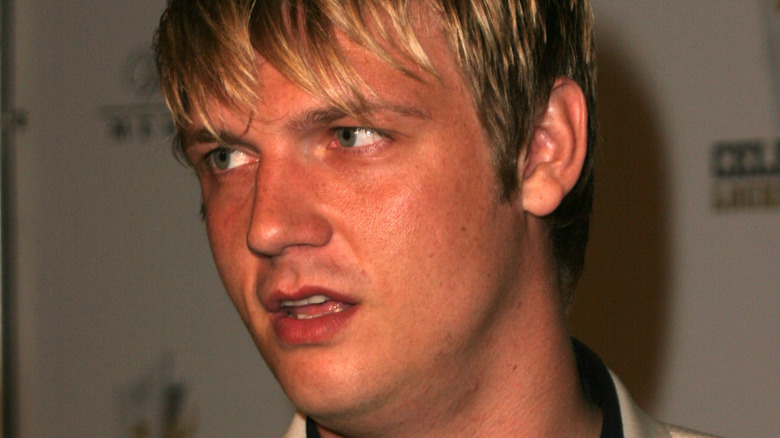 Young Nick Carter looks upset