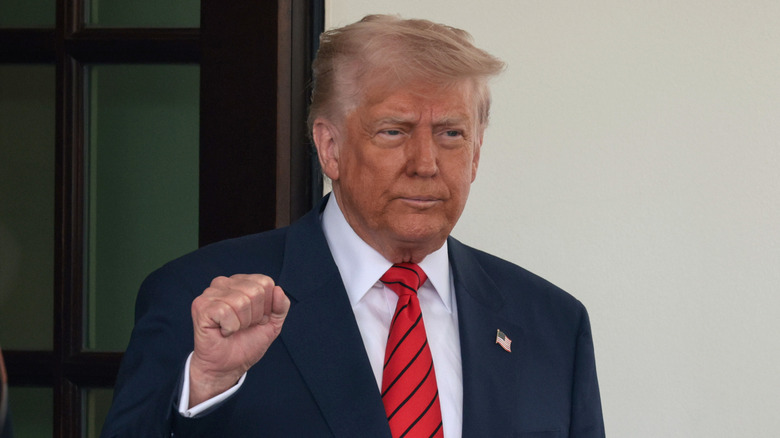 Donald Trump scowling