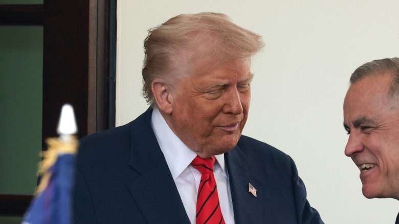 Donald Trump speaking with Mark Carney