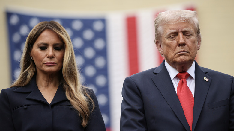 Melania Trump and Donald Trump at 9/11 memorial