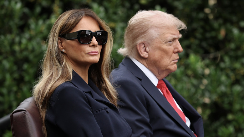 Melania Trump and Donald Trump at 9/11 memorial