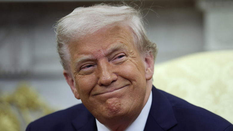 Donald Trump smiling white house