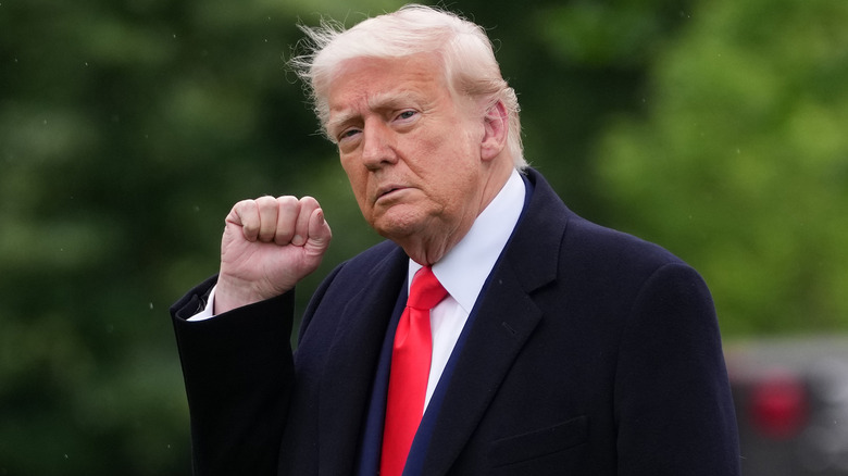 Donald Trump departing the White House