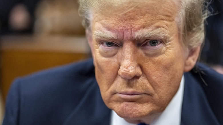 Donald Trump scowling