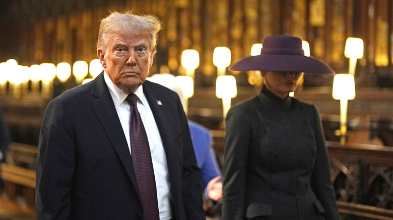US President Donald Trump and First Lady Melania Trump visiting St George's Chapel at Windsor Castle