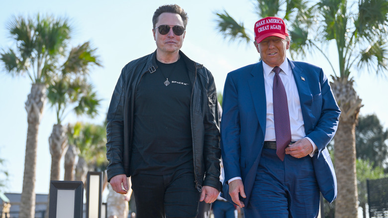 Elon Musk and Donald Trump at a SpaceX test