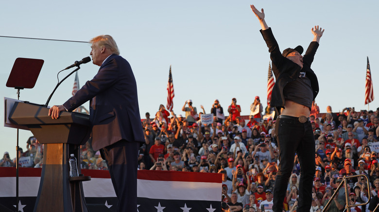 Donald Trump and Elon Musk at a campaign rally