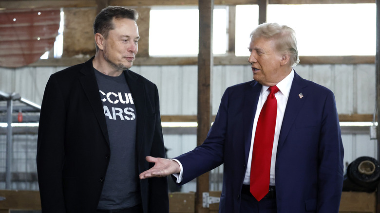 Donald Trump and Elon Musk having a conversation