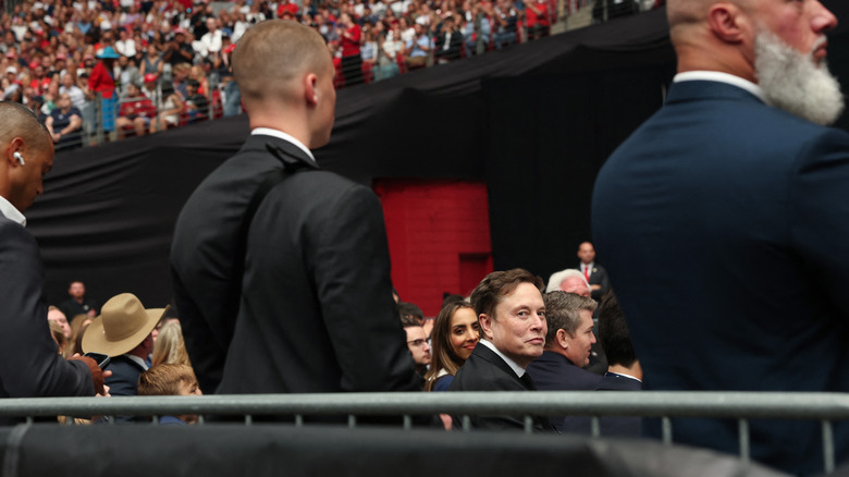 Elon Musk at Charlie Kirk's funeral