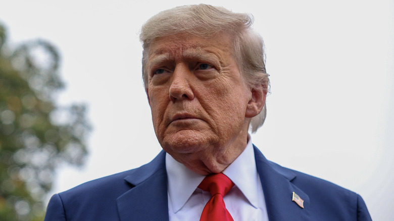 Donald Trump scowling